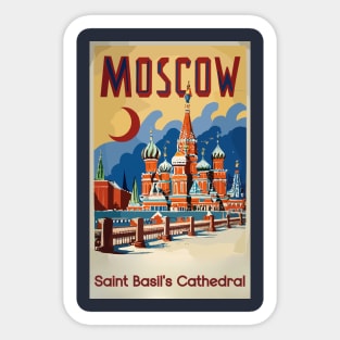 A Vintage Travel Art of Moscow - Russia Sticker